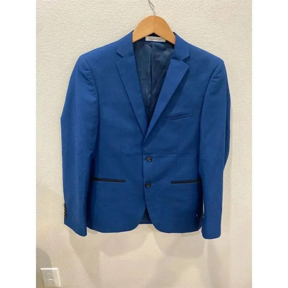 Men's Blue Blazer Size M Two-Button Single-Breasted Classic Fit Giovanni Testi - Picture 1 of 8